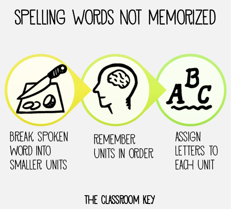 the process of spelling words
