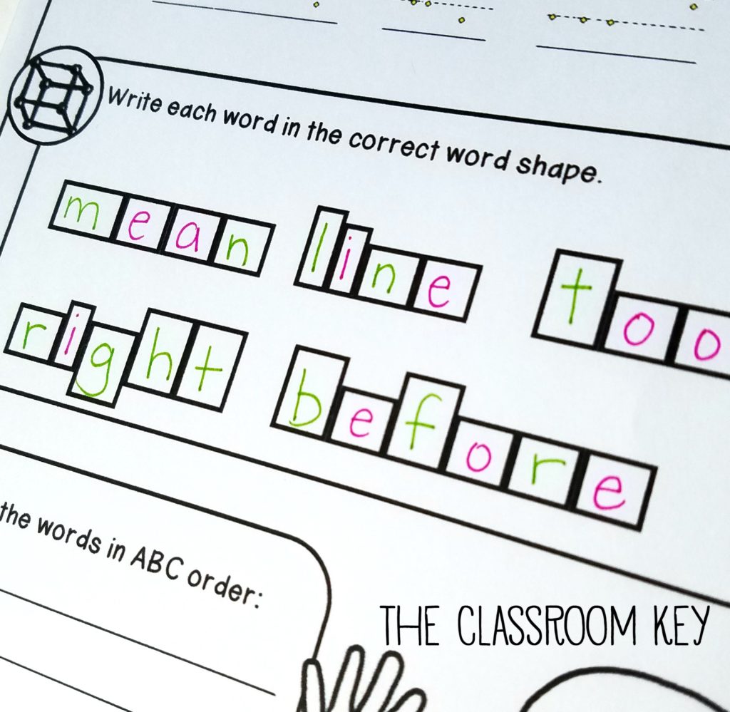 word shape boxes