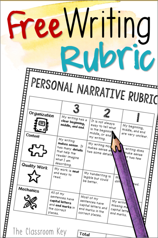 writing rubric pin