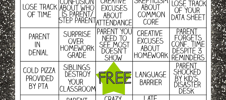 PTC-2BBingo Parent Teacher Conference Bingo, teacher humor