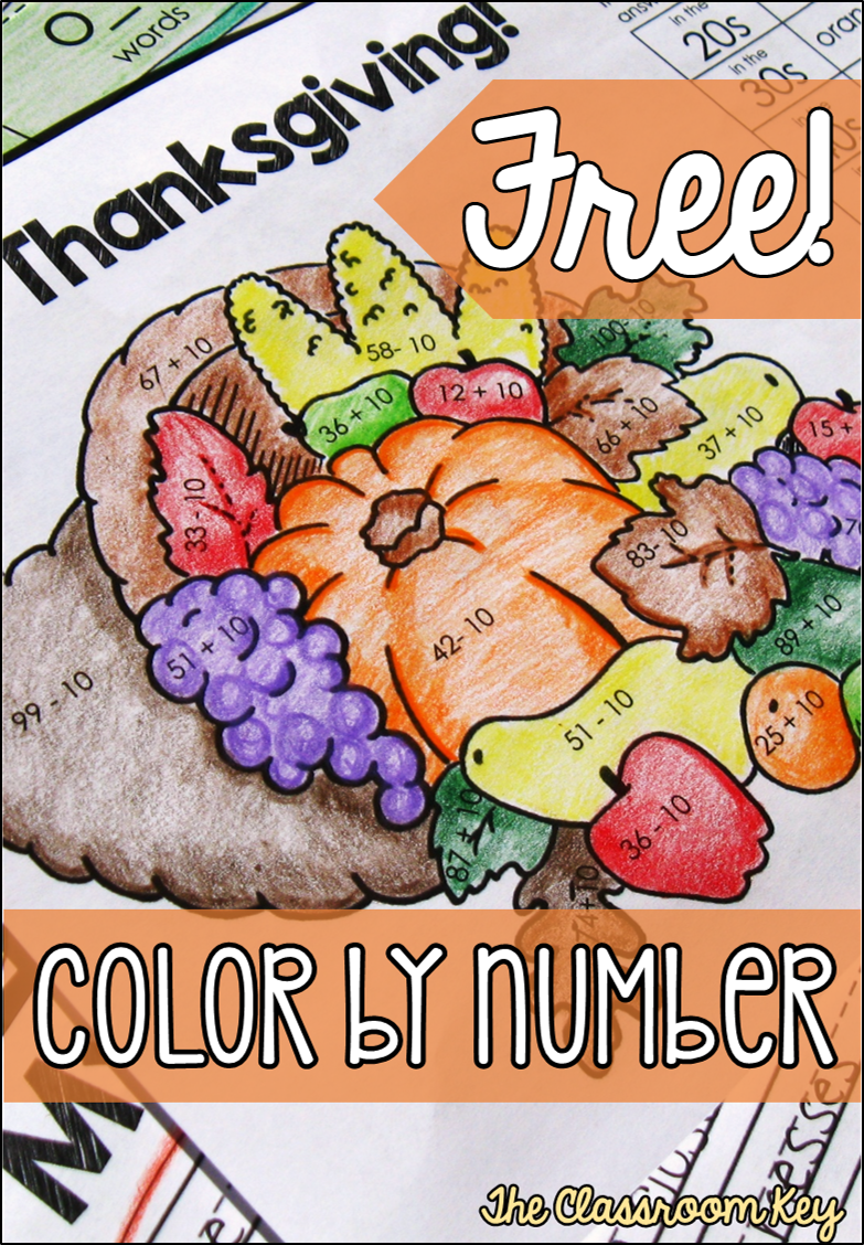Thanksgiving Activity Freebie The Classroom Key
