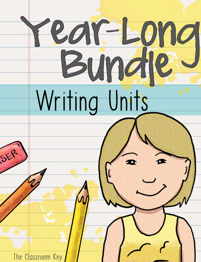 Teach writing for 2nd and 3rd grade with this bundle of lessons, activities, posters, graphic organizers, and more!