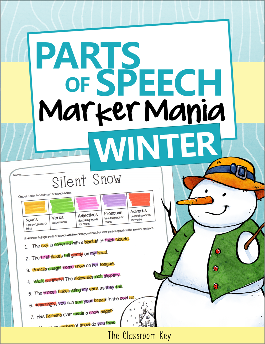 Teach parts of speech the easy way with these color coding activities for 2nd and 3rd graders. Themes include winter, Christmas, Hanukkah, and Valentine's Day