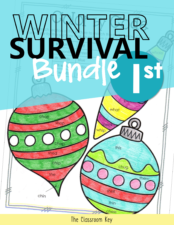 Winter activities for 1st graders, reading, writing, and math. Keep kids engaged and learning during the hectic winter season with 50 printable activities