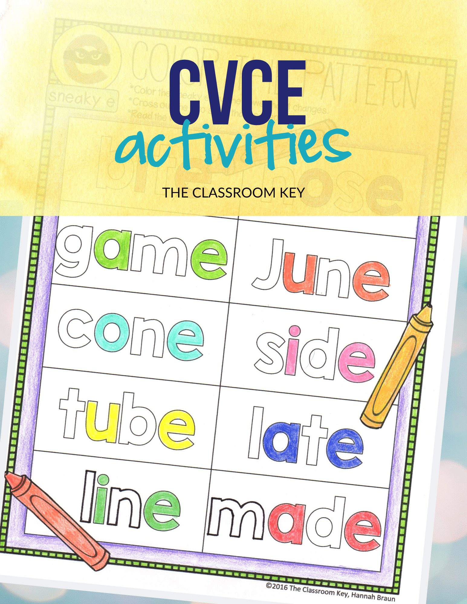 Teach CVCe word patterns to improve reading skills with these activities, posters, mini book and assessments. Perfect for 1st or 2nd grade. Addresses Common Core Standards RF.1.3.C and RF.2.3.A
