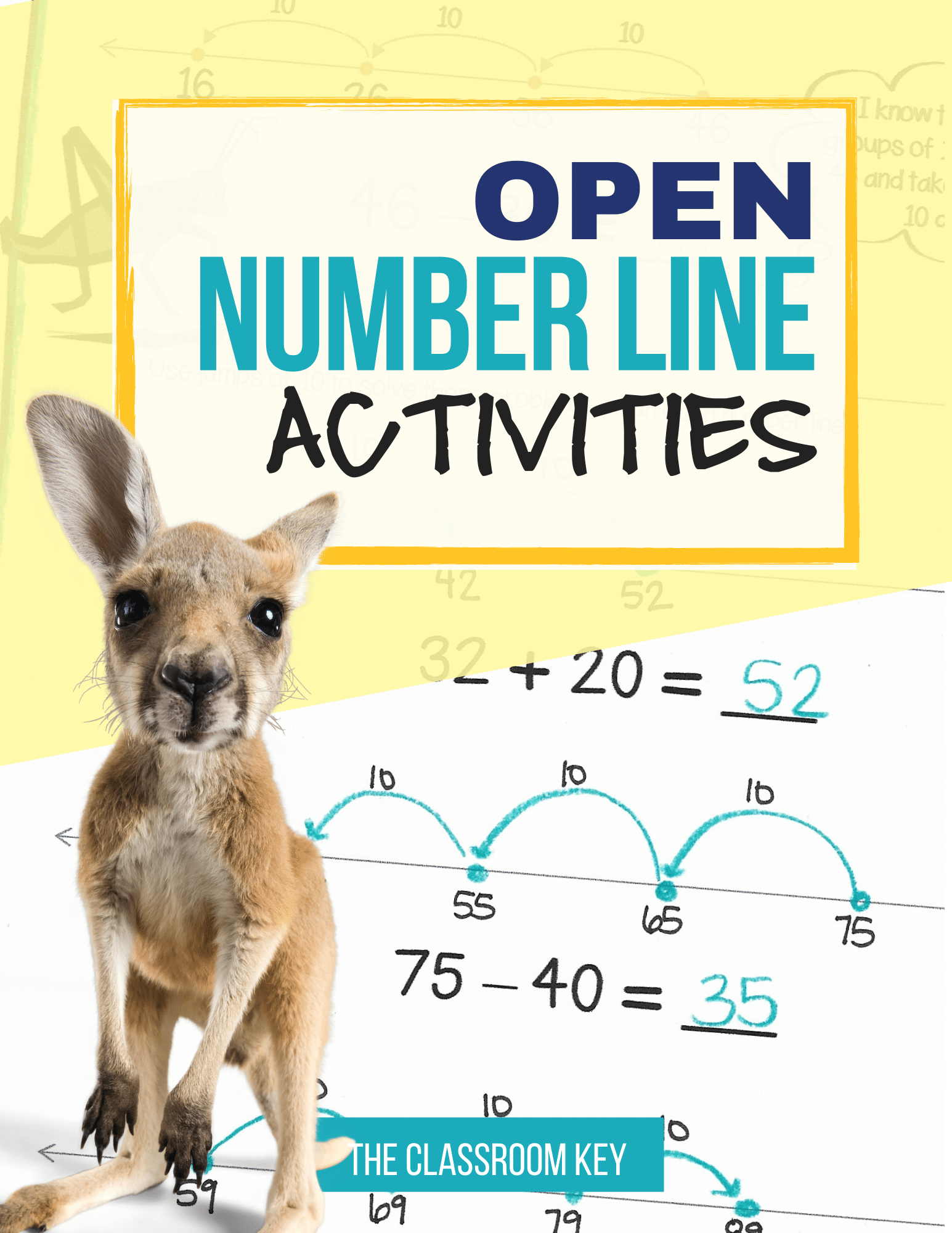 Teach addition and subtraction within 100 using the open number lines strategy. Easy to teach with examples on the top of each page. Perfect for 2nd graders learning mental math and regrouping. Addresses Common Core standard 2.NBT.B.5