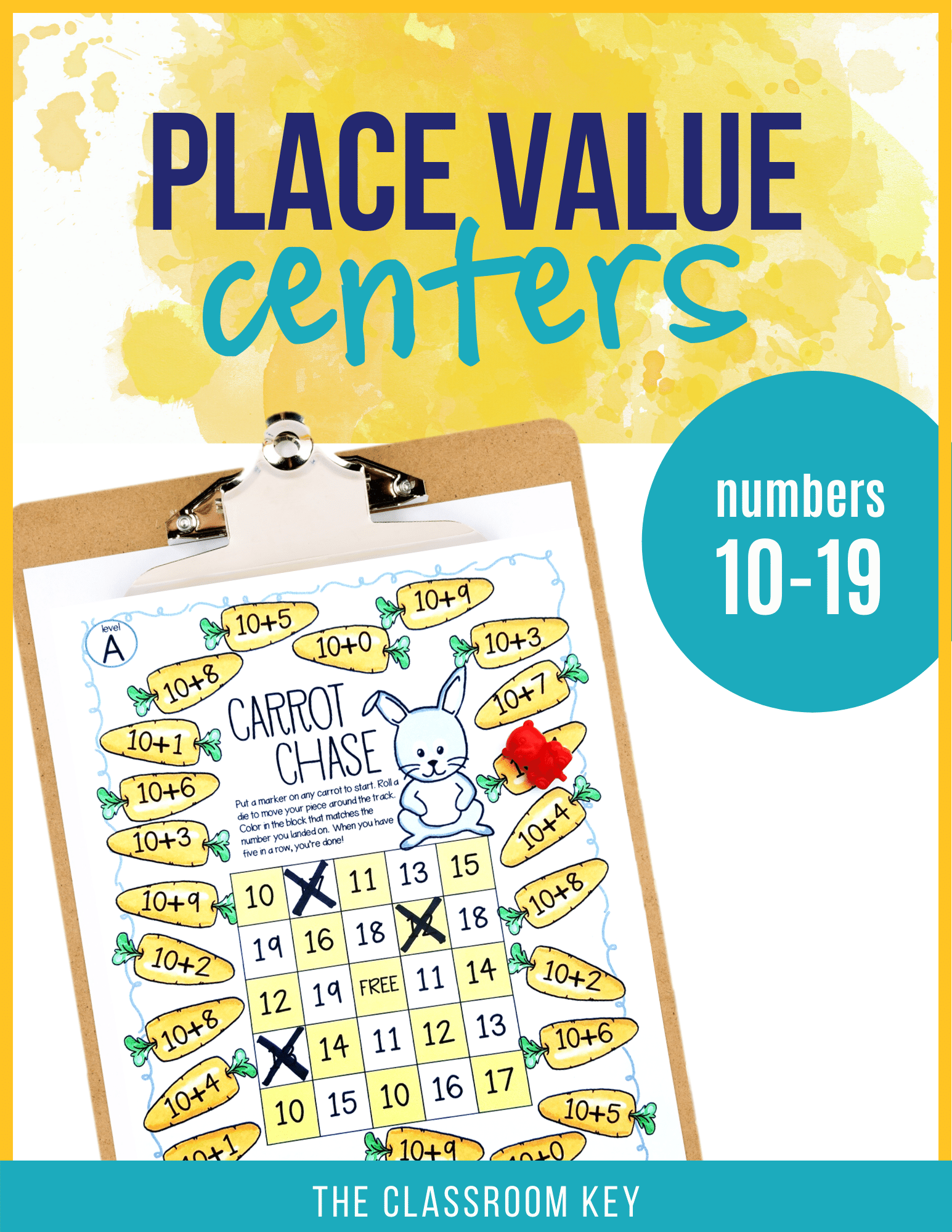 Practice place value skills for numbers 10 to 19 with center activities. Perfect for 1st graders starting to work with tens and ones, number words, and base-10 models. Addresses Common Core standards 1.NBT.B.2.A and 1.NBT.B.2.B