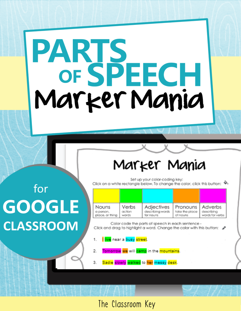 Parts of speech practice activities designed for Google classroom and distance learning. Perfect for 2nd and 3rd graders