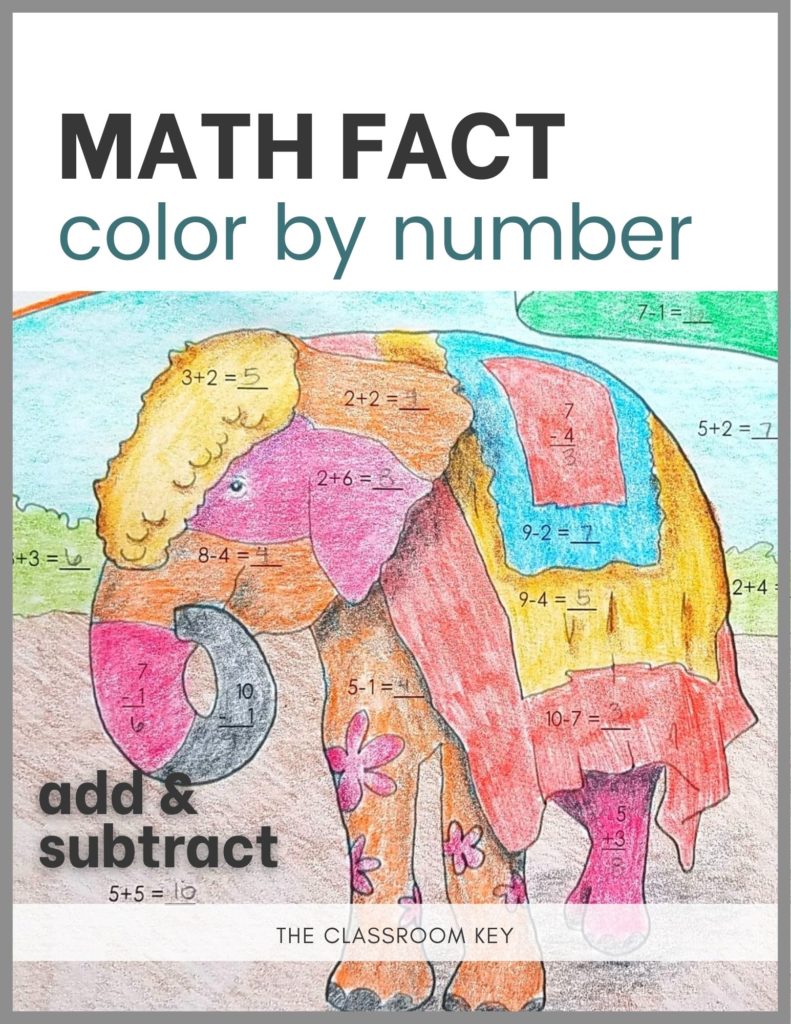 Color by Number Add and Subtract The Classroom Key